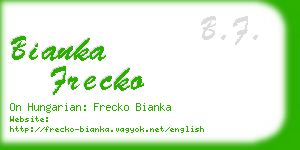 bianka frecko business card